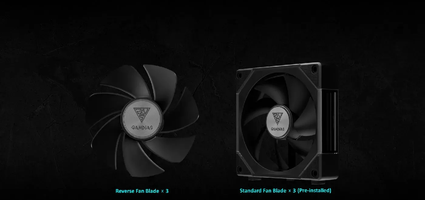 Gamdias P2 1203 RGB Case Fans Showing Blade Options